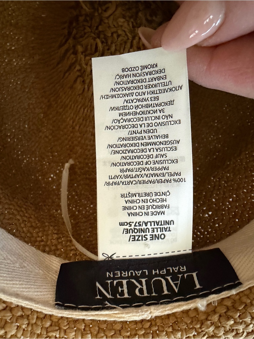 Ralph Lauren Straw Hat with Pink Floral Scarf Trim - Picture 7 of 7